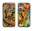 The Swirly Abstract Golden Surface Apple iPhone 6 LifeProof Nuud Case Skin Set