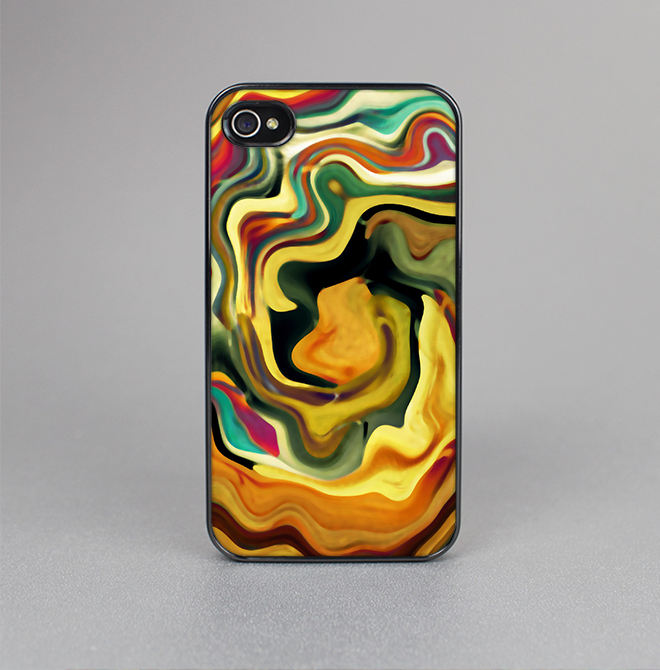 The Swirly Abstract Golden Surface Skin-Sert for the Apple iPhone 4-4s Skin-Sert Case