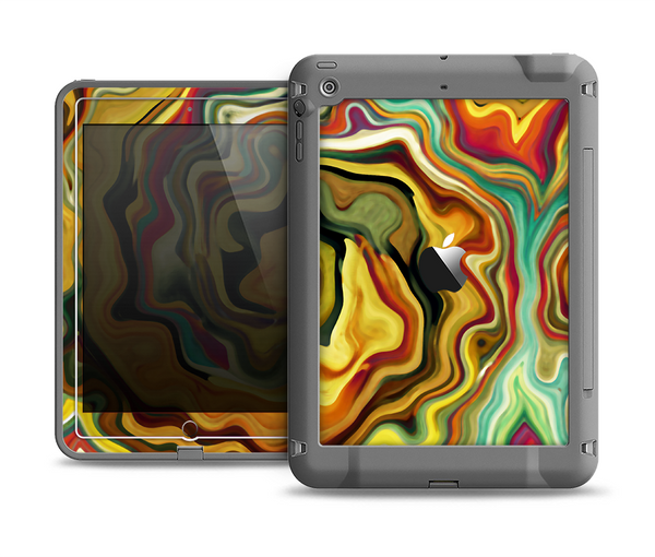 The Swirly Abstract Golden Surface Apple iPad Mini LifeProof Fre Case Skin Set