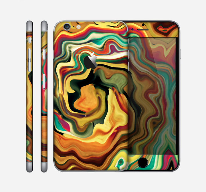 The Swirly Abstract Golden Surface Skin for the Apple iPhone 6 Plus
