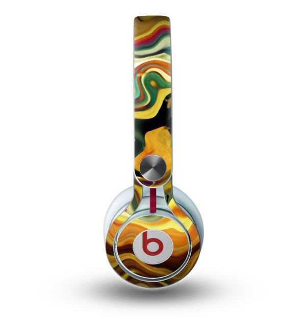 The Swirly Abstract Golden Surface Skin for the Beats by Dre Mixr Headphones