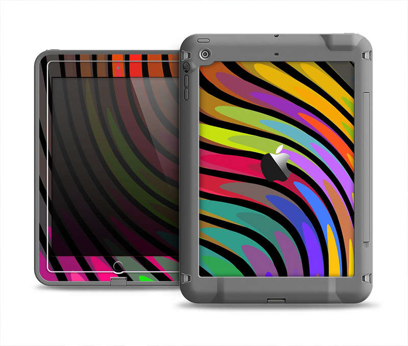 The Swirly Color Change Lines Apple iPad Air LifeProof Fre Case Skin Set