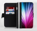 The Swirly HD Pink & Blue Lines Ink-Fuzed Leather Folding Wallet Credit-Card Case for the Apple iPhone 6/6s, 6/6s Plus, 5/5s and 5c