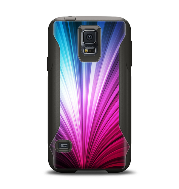 The Swirly HD Pink & Blue Lines Samsung Galaxy S5 Otterbox Commuter Case Skin Set