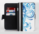 The Swirly Vector Water-Splash Pattern Ink-Fuzed Leather Folding Wallet Credit-Card Case for the Apple iPhone 6/6s, 6/6s Plus, 5/5s and 5c