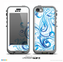 The Swirly Vector Water-Splash Pattern on White Skin for the iPhone 5c nüüd LifeProof Case