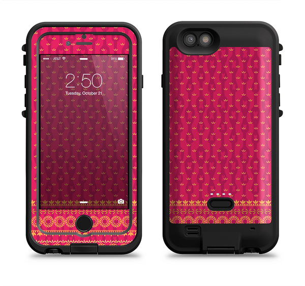 the tall pink orange vintage pattern  iPhone 6/6s Plus LifeProof Fre POWER Case Skin Kit