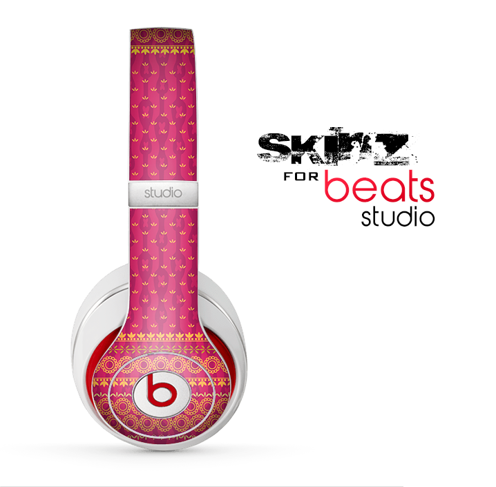 The Tall Pink & Orange Vintage Pattern Skin for the Beats Studio for the Beats Skin