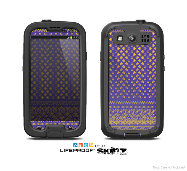 The Tall Purple & Orange Floral Vector Pattern Skin For The Samsung Galaxy S3 LifeProof Case