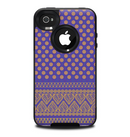 The Tall Purple & Orange Floral Vector Pattern Skin for the iPhone 4-4s OtterBox Commuter Case