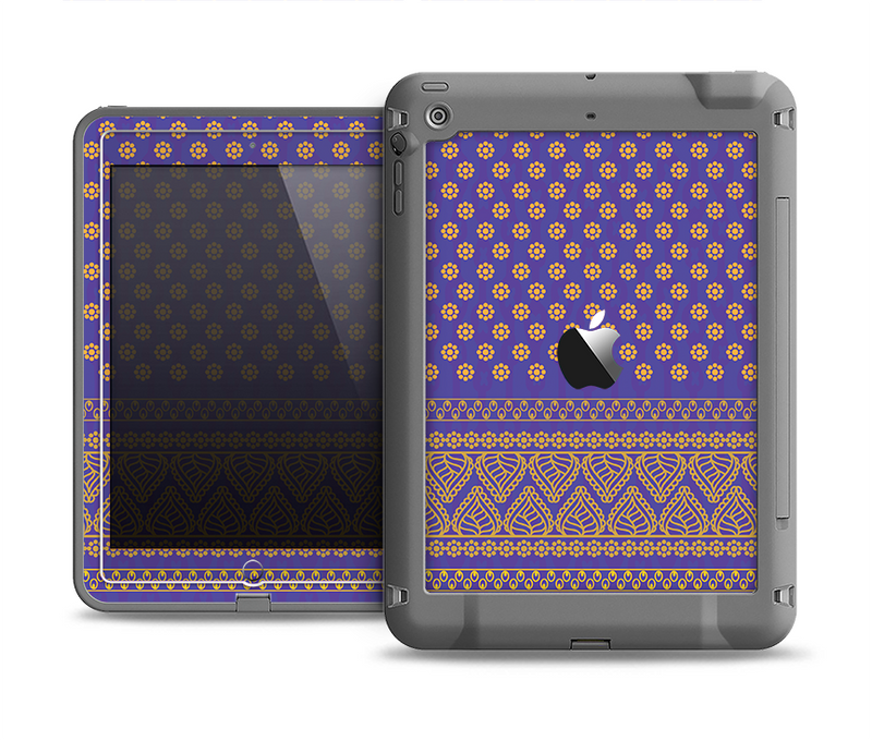 The Tall Purple & Orange Vintage Pattern Apple iPad Air LifeProof Fre Case Skin Set