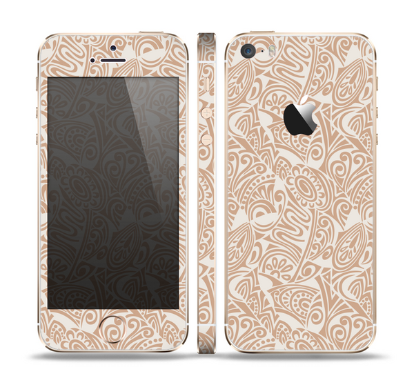 The Tan Abstract Vector Pattern Skin Set for the Apple iPhone 5s