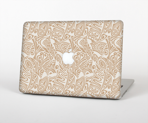 The Tan Abstract Vector Pattern Skin Set for the Apple MacBook Pro 15" with Retina Display