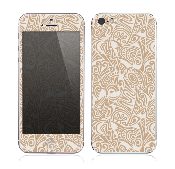 The Tan Abstract Vector Pattern Skin for the Apple iPhone 5s