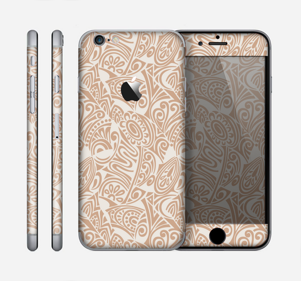 The Tan Abstract Vector Pattern Skin for the Apple iPhone 6