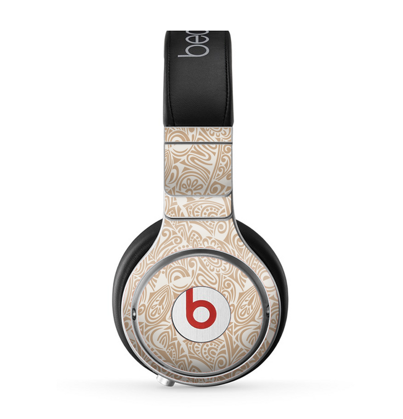 The Tan Abstract Vector Pattern Skin for the Beats by Dre Pro Headphones