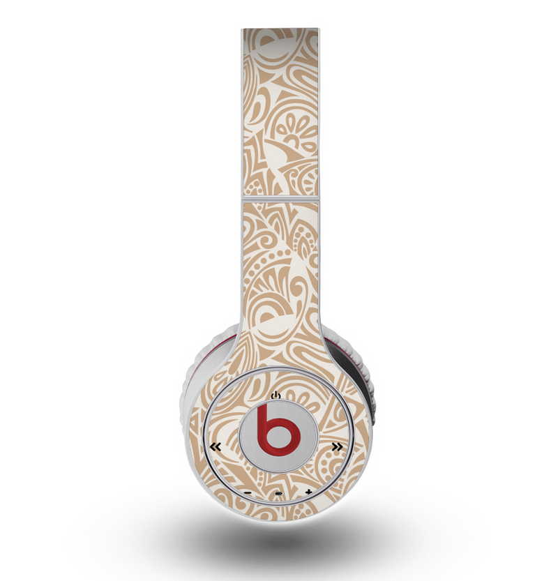 The Tan Abstract Vector Pattern Skin for the Original Beats by Dre Wireless Headphones