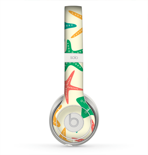 The Tan And Colorful Vector StarFish Skin for the Beats by Dre Solo 2 Headphones