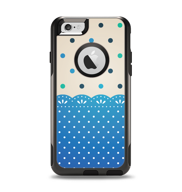 The Tan & Blue Polka Dotted Pattern Apple iPhone 6 Otterbox Commuter Case Skin Set