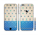 The Tan & Blue Polka Dotted Pattern Sectioned Skin Series for the Apple iPhone 6s Plus