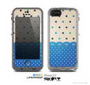 The Tan & Blue Polka Dotted Pattern Skin for the Apple iPhone 5c LifeProof Case