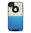 The Tan & Blue Polka Dotted Pattern Skin for the iPhone 4-4s OtterBox Commuter Case