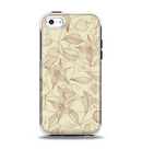 The Tan & Brown Floral Laced Pattern Apple iPhone 5c Otterbox Symmetry Case Skin Set