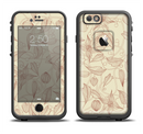 The Tan & Brown Floral Laced Pattern Apple iPhone 6/6s LifeProof Fre Case Skin Set