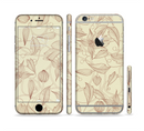 The Tan & Brown Floral Laced Pattern Sectioned Skin Series for the Apple iPhone 6s Plus