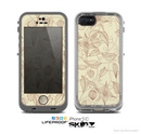 The Tan & Brown Floral Laced Pattern Skin for the Apple iPhone 5c LifeProof Case