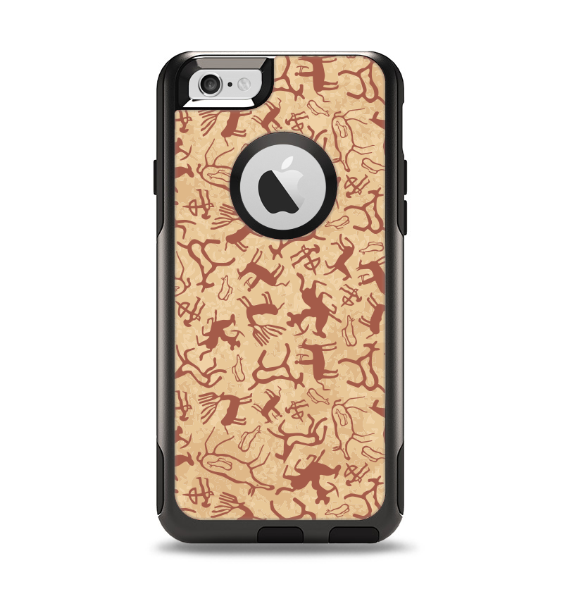 The Tan & Brown Vintage Deer Collage Apple iPhone 6 Otterbox Commuter Case Skin Set