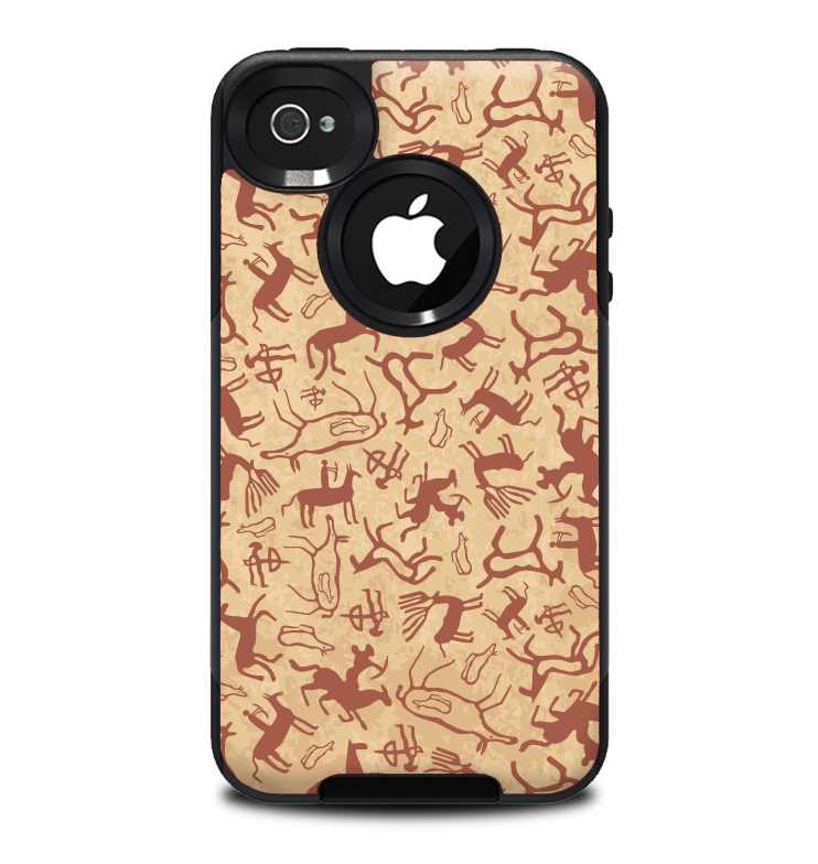 The Tan & Brown Vintage Deer Collage Skin for the iPhone 4-4s OtterBox Commuter Case