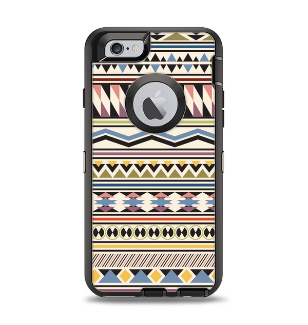 The Tan & Color Aztec Pattern V32 Apple iPhone 6 Otterbox Defender Case Skin Set
