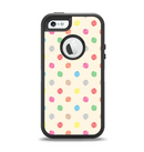 The Tan & Colored Laced Polka dots Apple iPhone 5-5s Otterbox Defender Case Skin Set
