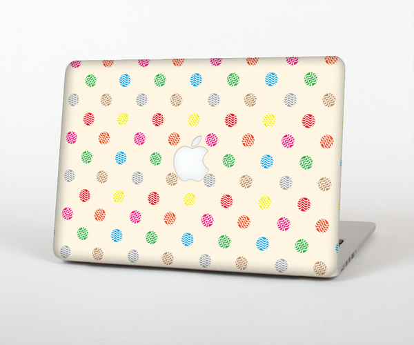 The Tan & Colored Laced Polka dots Skin Set for the Apple MacBook Pro 15" with Retina Display