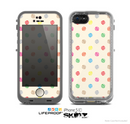 The Tan & Colored Laced Polka dots Skin for the Apple iPhone 5c LifeProof Case