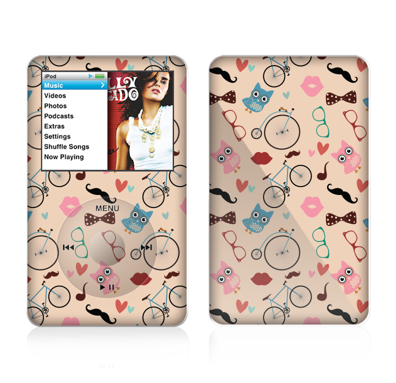 The Tan Colorful Hipster Icons Skin For The Apple iPod Classic