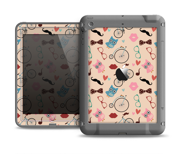 The Tan Colorful Hipster Icons Apple iPad Air LifeProof Fre Case Skin Set