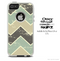 The Tan & Green Vintage Chevron Skin For The iPhone 4-4s or 5-5s Otterbox Commuter Case