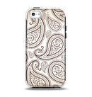 The Tan Highlighted Paisley Pattern Apple iPhone 5c Otterbox Symmetry Case Skin Set