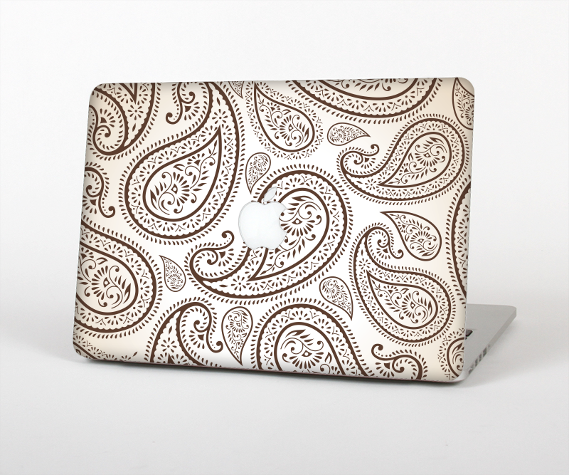 The Tan Highlighted Paisley Pattern Skin Set for the Apple MacBook Pro ...
