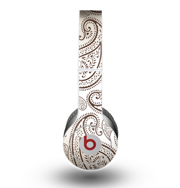 The Tan Highlighted Paisley Pattern Skin for the Beats by Dre Original Solo-Solo HD Headphones
