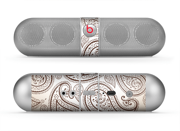 The Tan Highlighted Paisley Pattern Skin for the Beats by Dre Pill Bluetooth Speaker
