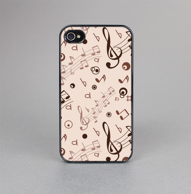 The Tan Music Note Pattern Skin-Sert for the Apple iPhone 4-4s Skin-Sert Case