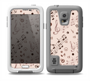 The Tan Music Note Pattern Skin Samsung Galaxy S5 frē LifeProof Case