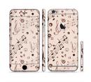 The Tan Music Note Pattern Sectioned Skin Series for the Apple iPhone 6s Plus