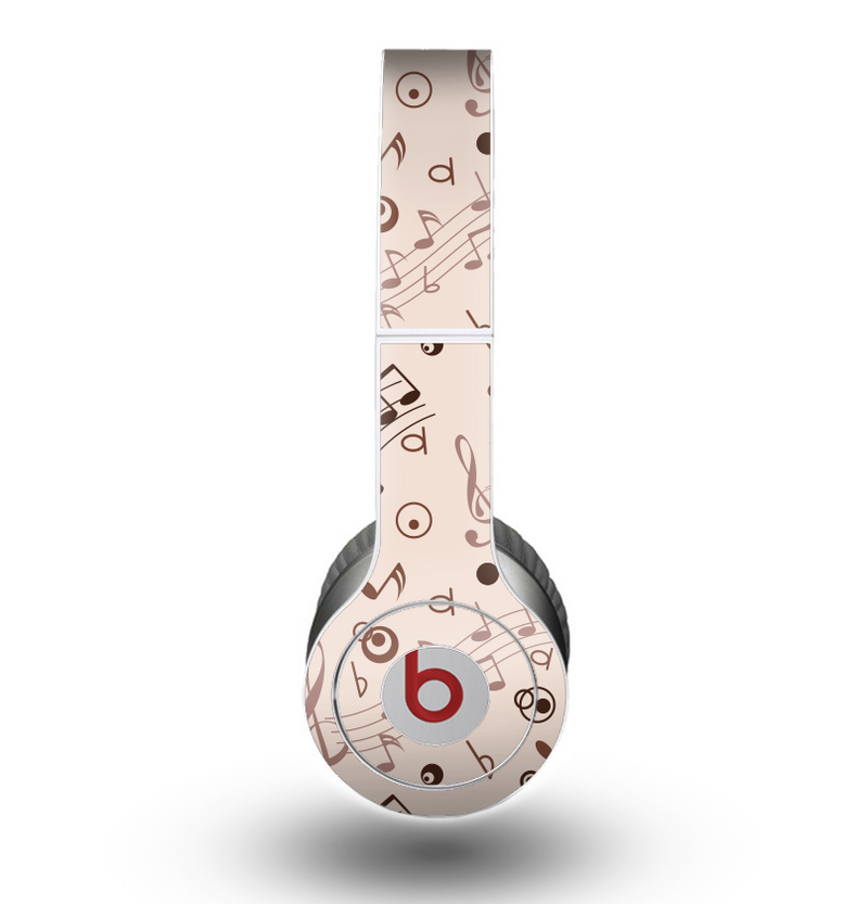 The Tan Music Note Pattern Skin for the Beats by Dre Original Solo-Solo HD Headphones