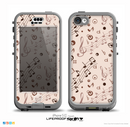 The Tan Music Note Pattern Skin for the iPhone 5c nüüd LifeProof Case