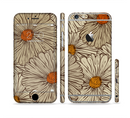 The Tan & Orange Tipped Flowers Pattern Sectioned Skin Series for the Apple iPhone 6s Plus