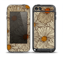 The Tan & Orange Tipped Flowers Pattern Skin for the iPod Touch 5th Generation frē LifeProof Case